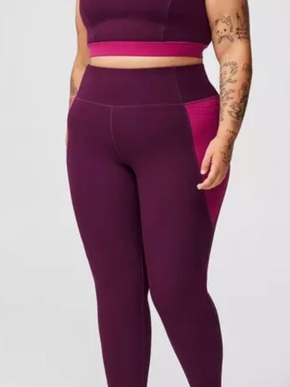 Torrid High-Waist Performance Rib Full Length Active Leggings Winter Berry NWT